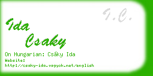 ida csaky business card